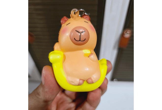 PAQ DE 3 SQUISHY KAWAII/LLAVERO DISEÑO CAPIBARA MOD# LLC