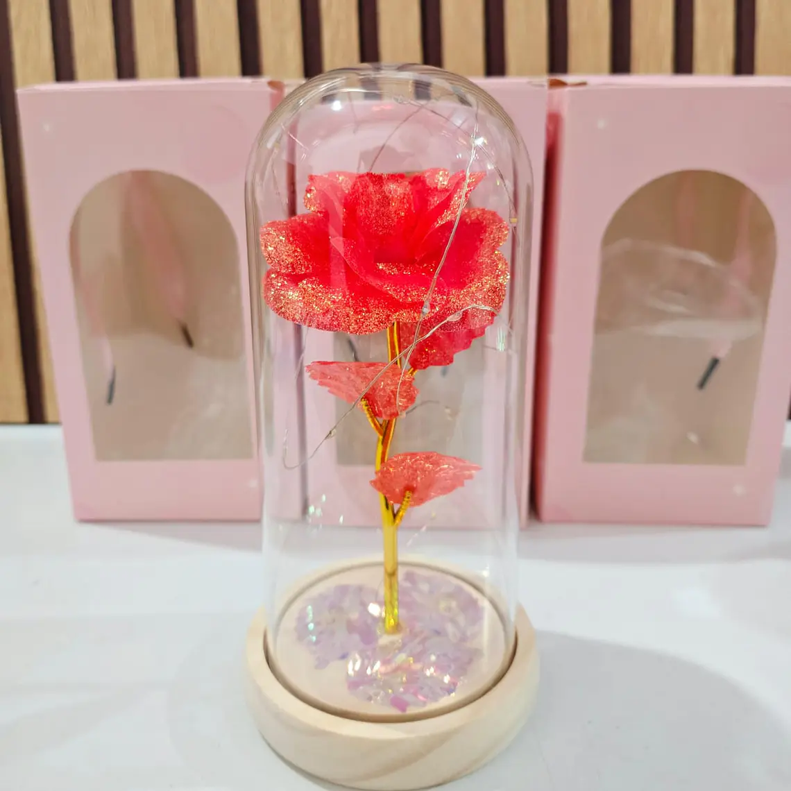 CÚPULA CON ROSA ETERNA Y LUZ 6