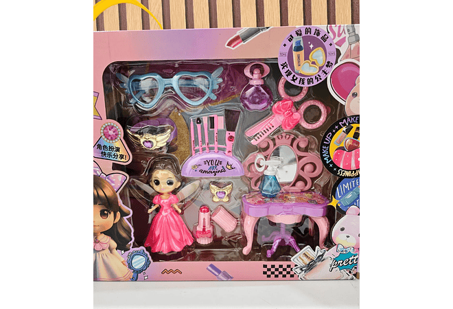 SET DE MUÑECA Y ACCESORIOS MAKE UP MODEL#55AKO