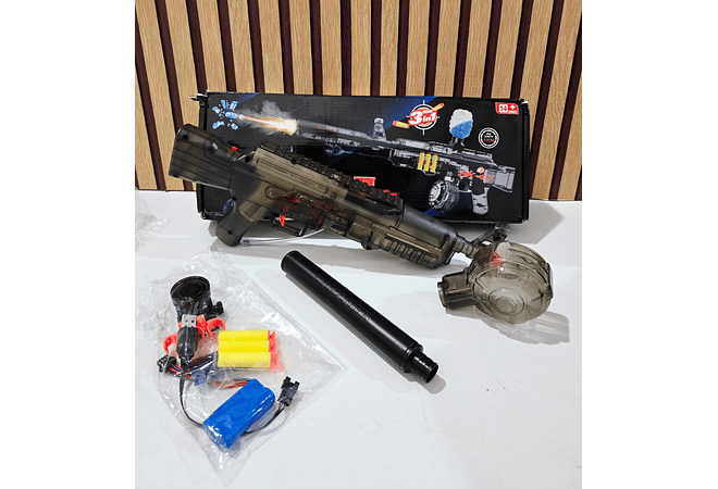 PISTOLA DE HIDROGEL AK-47 3 EN 1, MOD #G585 AL AZAR