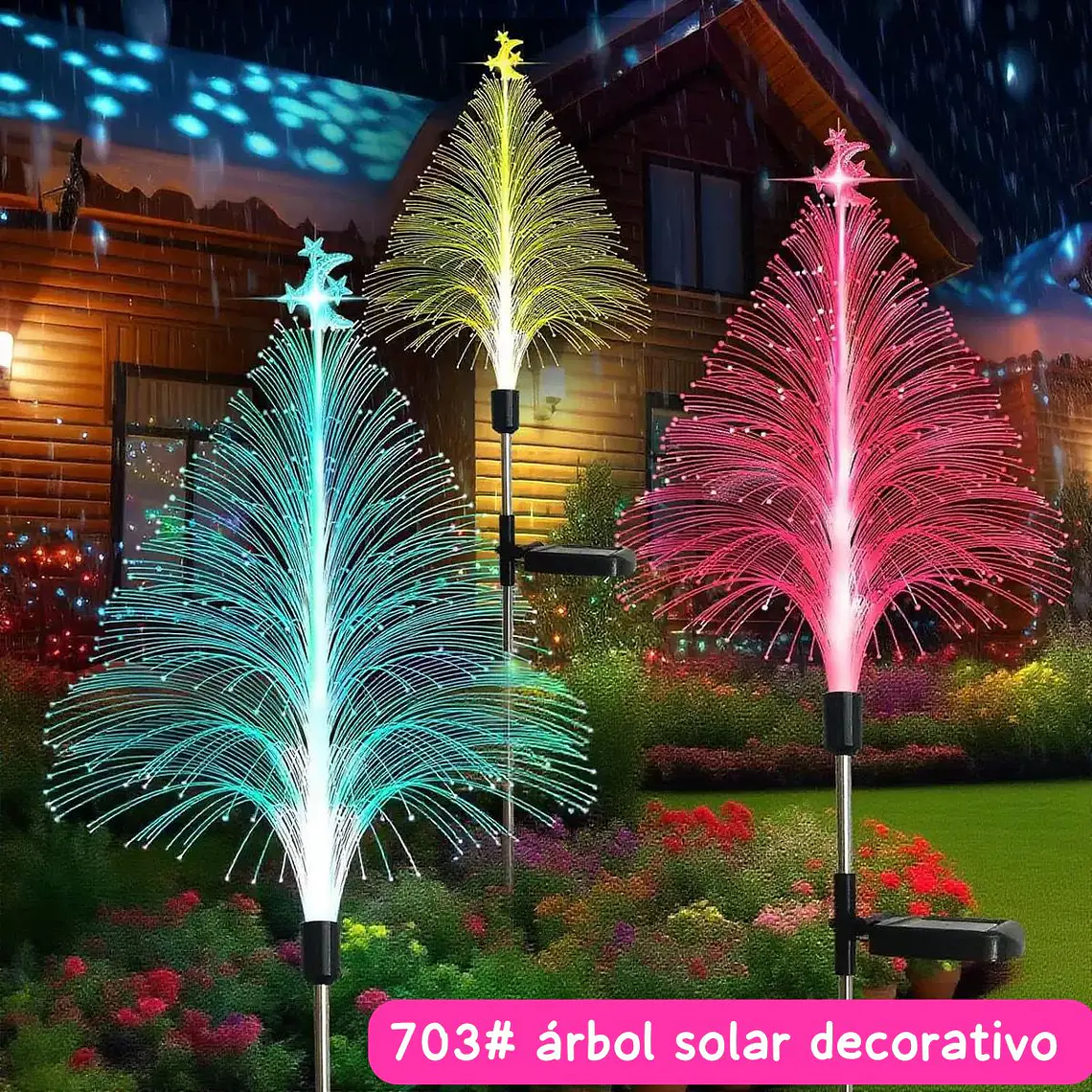 ÁRBOL DE LUZ DECORATIVO SOLAR MULTICOLORES  MOD#703 1
