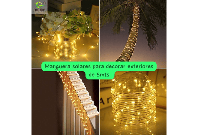 5 MTS MANGUERA SOLAR LUZ CALIDA O DE COLOR MOD# 705 Y 706