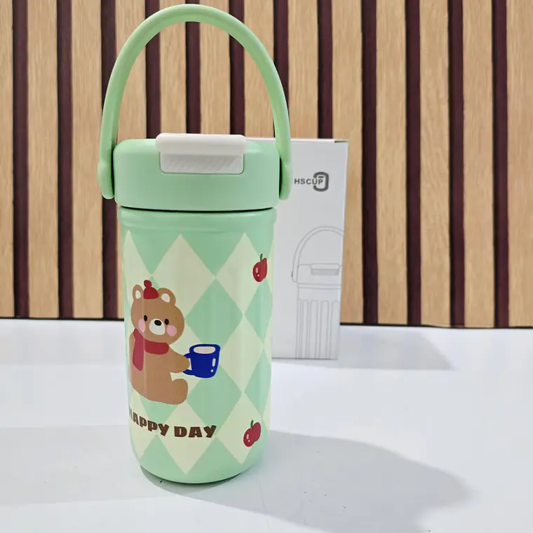 VASO TÉRMICO CON ASA  DISEÑO ANIMALITOS DE 380 ML MOD# H-BW-1457 3