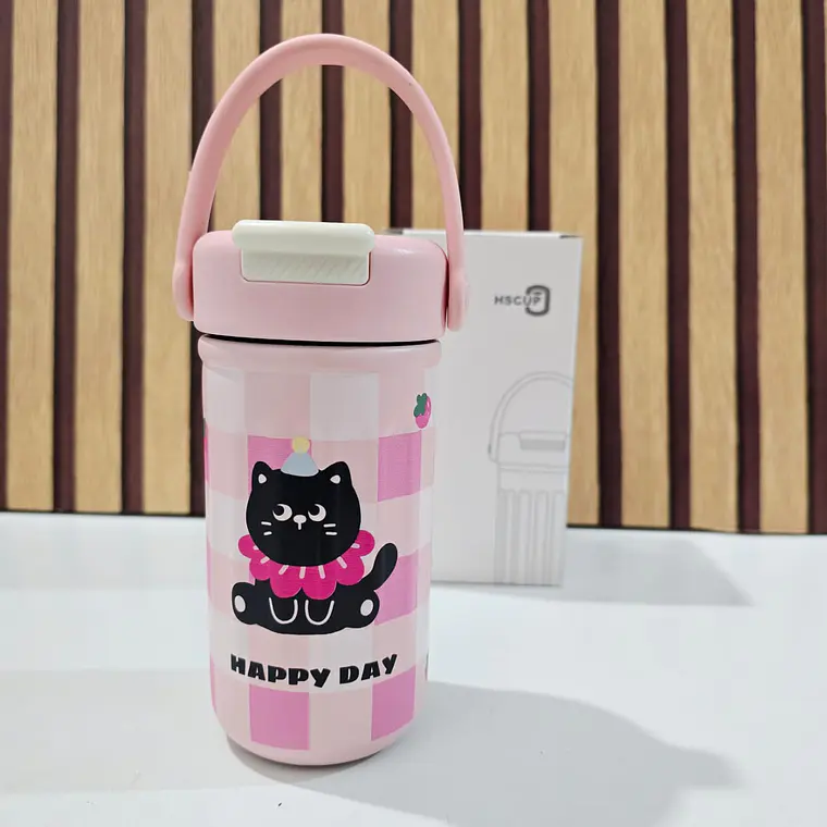 VASO TÉRMICO CON ASA  DISEÑO ANIMALITOS DE 380 ML MOD# H-BW-1457 8