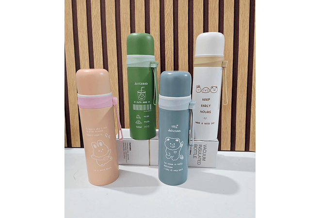 TERMO DE 500ML COLORES LISOS(FRASES) MOD# MXS-1070-500A