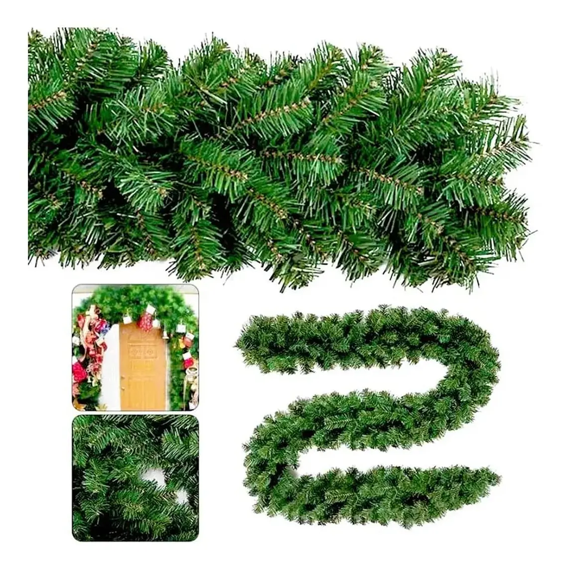 3 MTS GUIA GUIRNALDA VERDE/ ADORNO NAVIDEÑO MOD# ZG-270T- 8