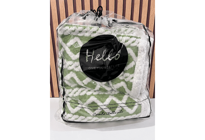 COBIJA ABORREGADA MATRIMONIAL (DISEÑO TRENZADO)200 CM X 180 CM MOD# T-30424 (AGREGAR BOLSA)