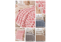 COBIJA ABORREGADA MATRIMONIAL (DISEÑO TRENZADO)200 CM X 180 CM MOD# T-30424 (AGREGAR BOLSA)