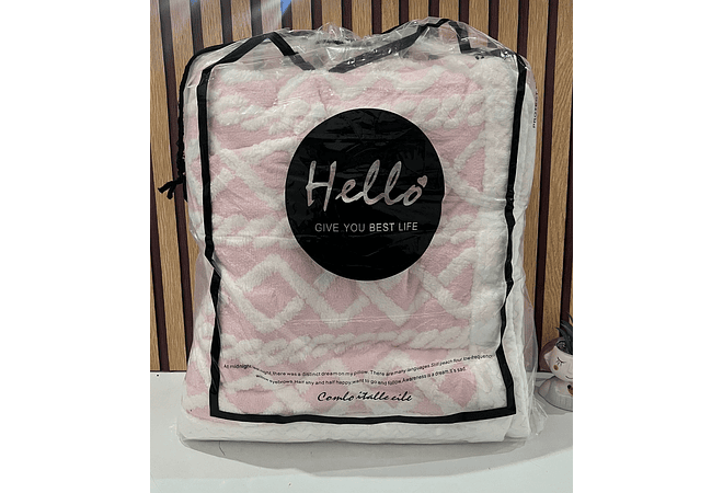 COBIJA ABORREGADA MATRIMONIAL (DISEÑO TRENZADO)200 CM X 180 CM MOD# T-30424 (AGREGAR BOLSA)