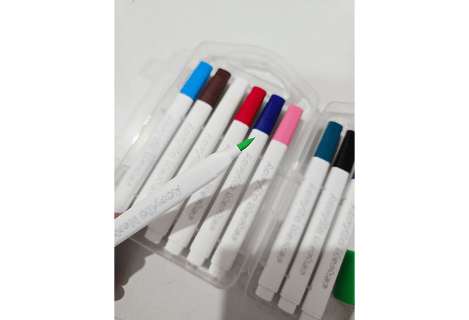 ESTUCHE CON 12 Y 24 PLUMONES ACRILICOS MOD# 808-12 Y 808-24