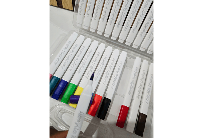 ESTUCHE CON 12 Y 24 PLUMONES ACRILICOS MOD# 808-12 Y 808-24