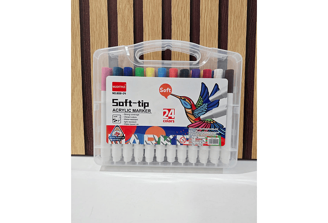 ESTUCHE CON 12 Y 24 PLUMONES ACRILICOS MOD# 808-12 Y 808-24