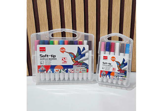 ESTUCHE CON 12 Y 24 PLUMONES ACRILICOS MOD# 808-12 Y 808-24