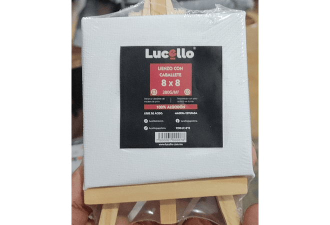 CABALLETE  DE MADERA EN MINIATURA CON LIENZO PARA PINTAR MOD# LC-8