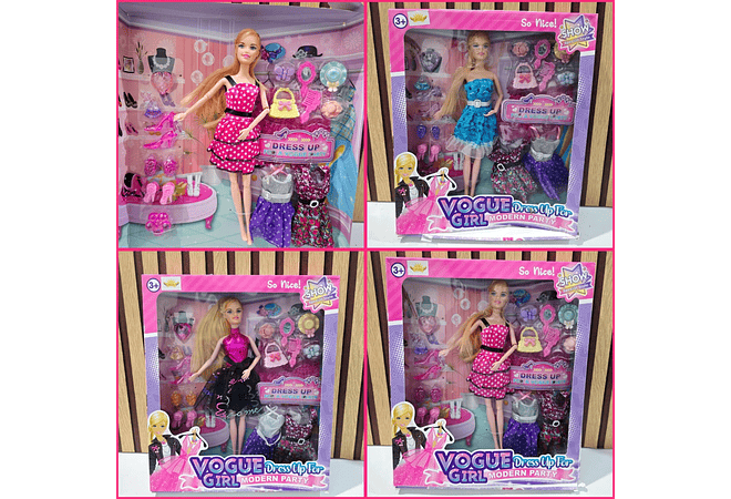 BARBIE VOGUE GIRL CON ACCESORIOS (AL AZAR) MOD# DSJ366