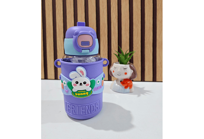 BOTE PARA AGUA DISEÑO ANIMALITOS DE 600 ML (BOLSITA) MOD# 2943