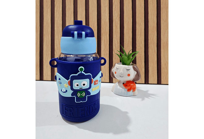 BOTE PARA AGUA DISEÑO ANIMALITOS DE 600 ML (BOLSITA) MOD# 2943