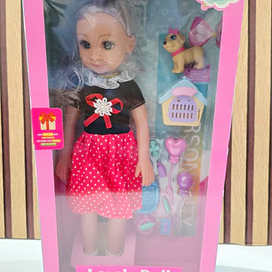 MUÑECA GRANDE LOVELY DOLL CON ACCESORIOS Y SONIDO (AL AZAR) MOD#