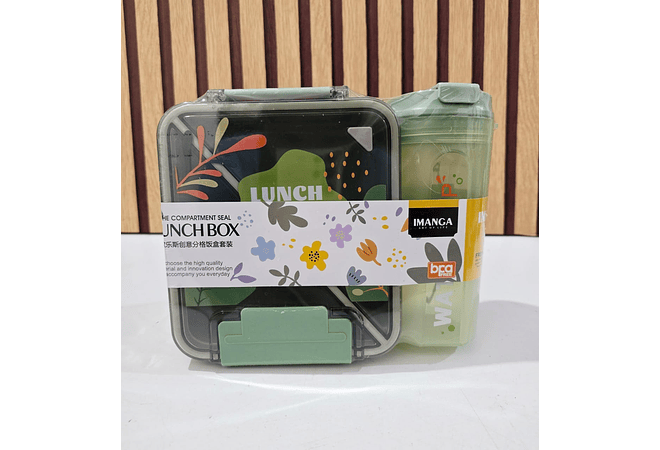 SET TUPPER CON VASO LUNCH IMANGA BOX MOD# KX-6127