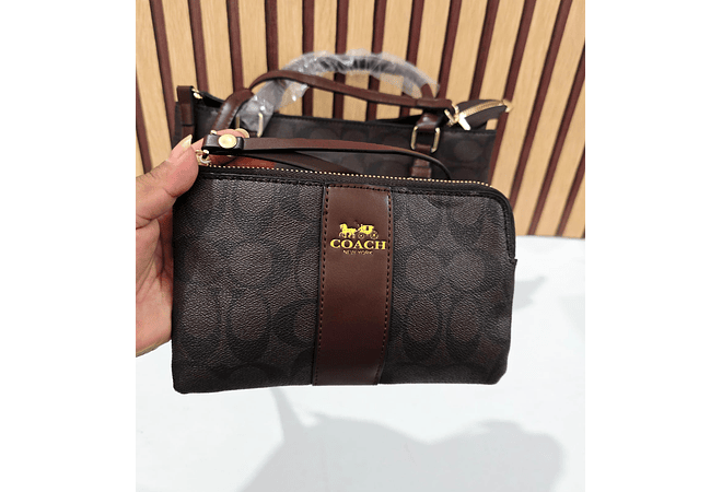 COMBO BOLSO + MONEDERO IMITACIÓN COACH MOD# 907-1