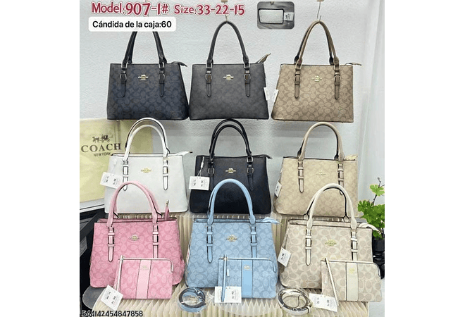 COMBO BOLSO + MONEDERO IMITACIÓN COACH MOD# 907-1