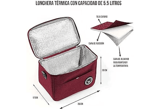 LONCHERA TÉRMICA COLORES LISOS MOD# TG-25