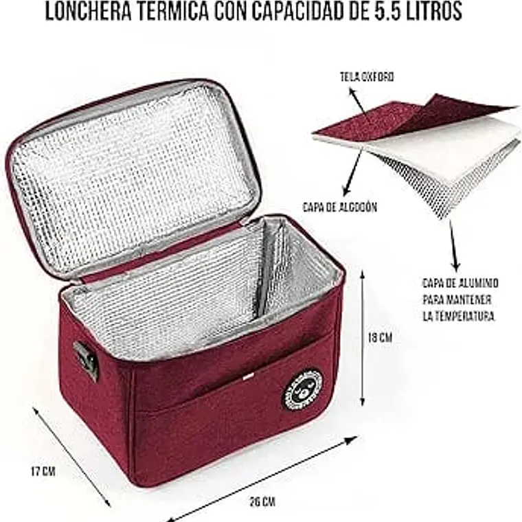 LONCHERA TÉRMICA COLORES LISOS MOD# TG-25 6