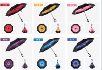 🌂☔SOMBRILLA REVERSIBLE NEGRA/FLORES MOD#2917☔☀️