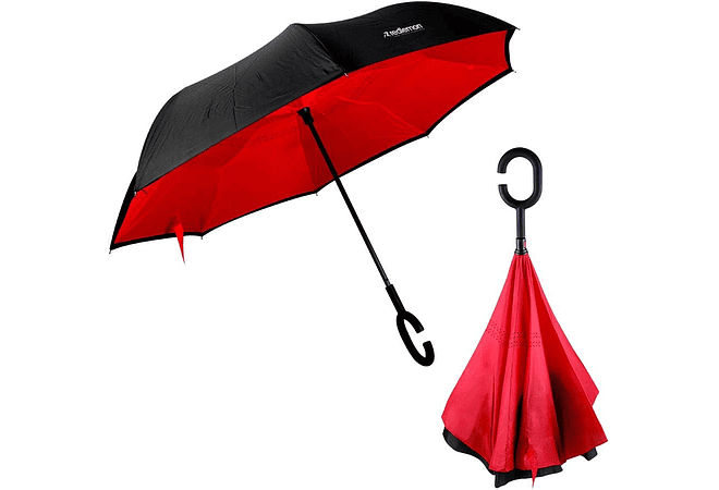 🌂 ☂️☔️ SOMBRILLA/PARAGUAS REVERSIBLE  COLORES LISOS (AL AZAR) MOD# 2916  ☂️☔️