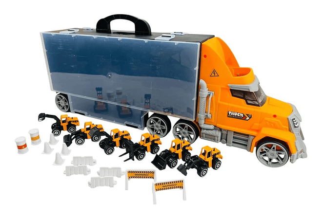 JUGUETE TRAILER CON CARRITOS DE CONSTRUCCIÓN (CON MÚSICA)MOD# TN-12708B🚛