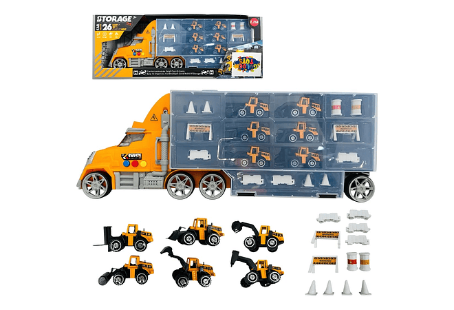 JUGUETE TRAILER CON CARRITOS DE CONSTRUCCIÓN (CON MÚSICA)MOD# TN-12708B🚛
