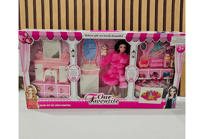 BARBIE FASHION CON TOCADOR Y ACCESORIOS MOD# GTS466