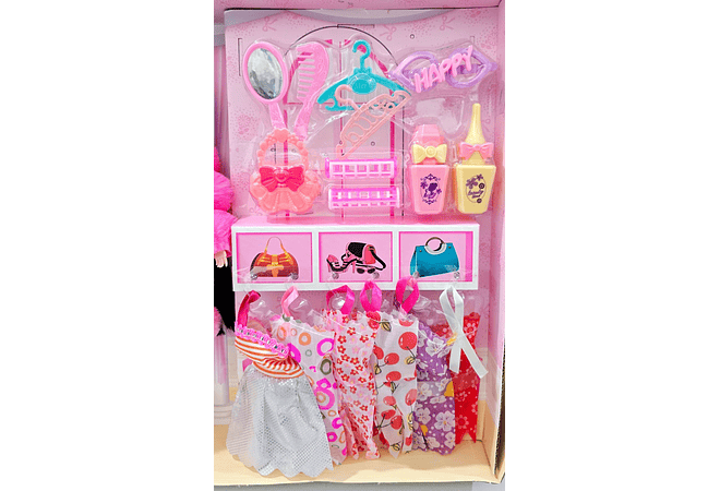 BARBIE FASHION CON TOCADOR Y ACCESORIOS MOD# GTS466
