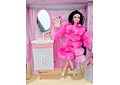 BARBIE FASHION CON TOCADOR Y ACCESORIOS MOD# GTS466