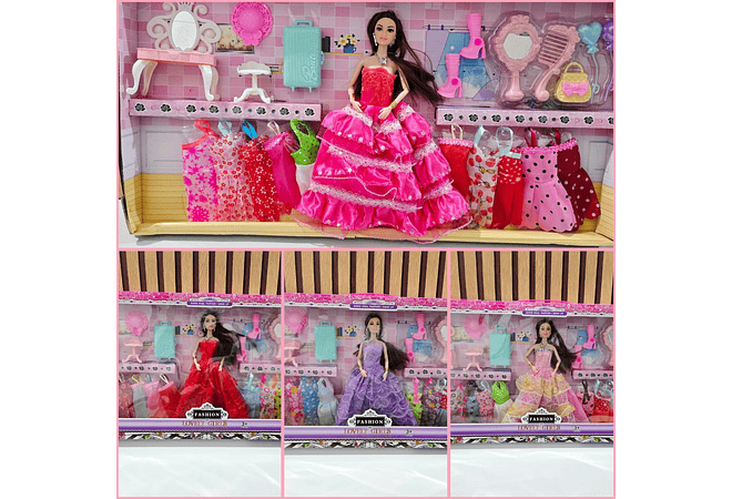 BARBIE CON ROPA Y ACCESORIOS  FASHION LOVELY GIRLS MOD# KR244232