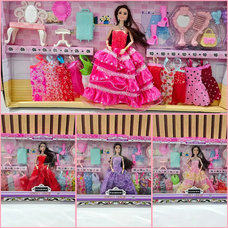 BARBIE CON ROPA Y ACCESORIOS  FASHION LOVELY GIRLS MOD# KR244232 1