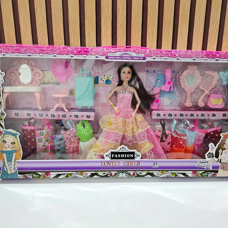 BARBIE CON ROPA Y ACCESORIOS  FASHION LOVELY GIRLS MOD# KR244232 3