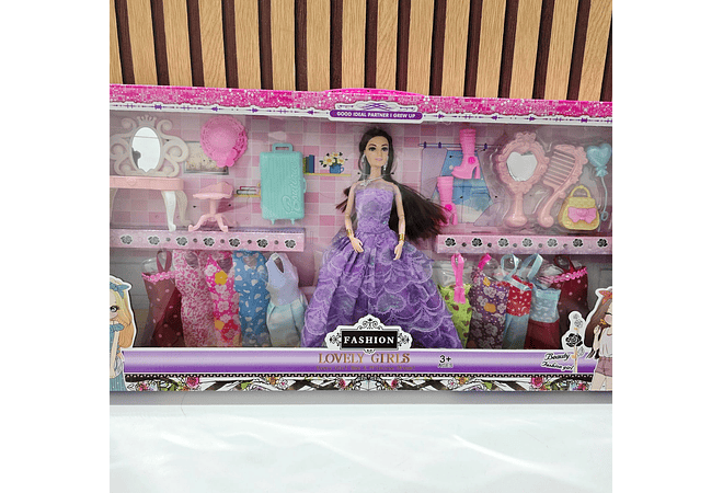 BARBIE CON ROPA Y ACCESORIOS  FASHION LOVELY GIRLS MOD# KR244232