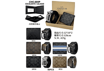 SET DE CARTERA CON CINTURON IMITACIÓN COACH PARA CABALLERO MOD# CHC-005P