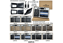 SET DE CARTERA + TARJETERO + LLAVERO IMITACIÓN COACH MOD# CHC-005