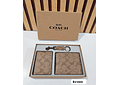 SET DE CARTERA + TARJETERO + LLAVERO IMITACIÓN COACH MOD# CHC-005