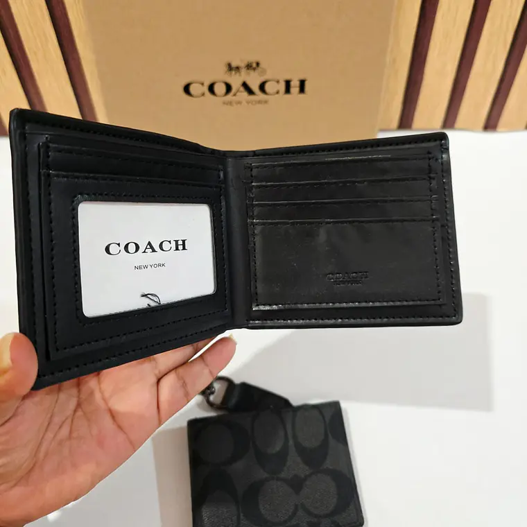 SET DE CARTERA + TARJETERO + LLAVERO IMITACIÓN COACH MOD# CHC-005 REINGRESO  7