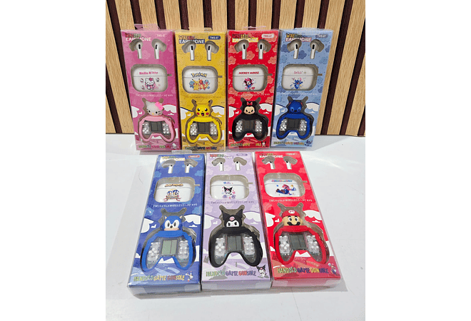 AUDÍFONOS VARIOS PERSONAJES CON LLAVERITO TETRIS MOD# FR-9095 🎧