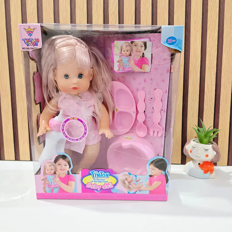 MUÑECA CON ACCESORIOS Y SONIDO (TINTON) MOD# BB-78977A 1