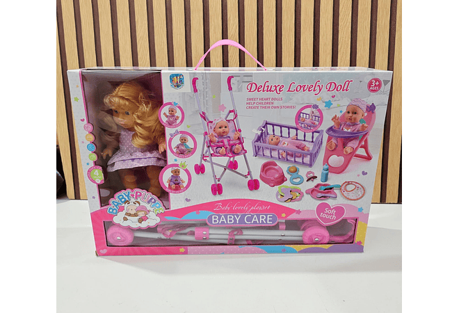 MUÑECA CON CARRIOLA (BABY CARE) MOD# WZB669