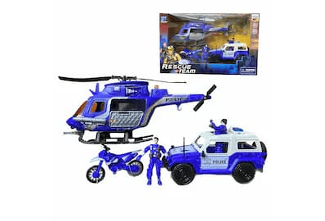 SET VEHÍCULOS DE POLICÍA (AZUL/BLANCO) MOD# D3102 🚓