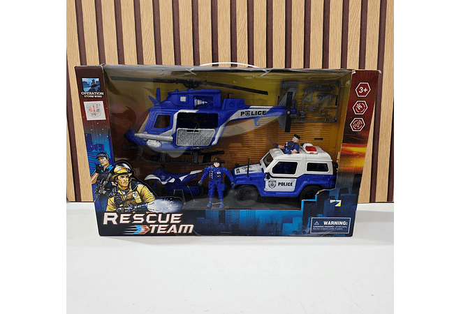 SET VEHÍCULOS DE POLICÍA (AZUL/BLANCO) MOD# D3102 🚓