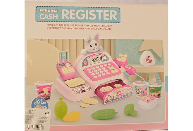 JUGUETE/CAJA REGISTRADORA CONEJITO CON ACCESORIOS CON SONIDO MOD# GTS595 🖥️💰