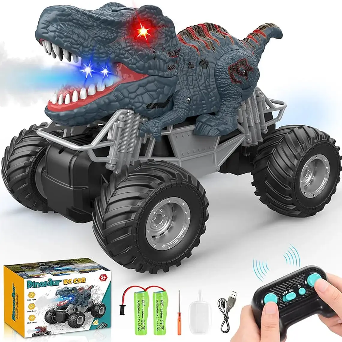 🦕CARRO DINOSAURIO CON CONTROL 🎮 REMOTO MOD# TT-94323A🦖 3