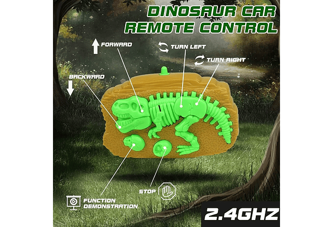 CARRO DE ACROBÁTICO DINOSAURIO CON CONTROL REMOTO MOD#